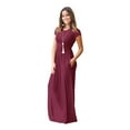 thumbnail image 2 of U.Vomade Femmes Manches Courtes Col Rond Poche Décontractée Longue Dress, 2 of 4