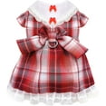 thumbnail image 2 of Dalrosia Plaid Dog Dress for Small Dogs Cats Bowknot Girl Dog Clothes with D-Ring Cute Princess Pet Puppy Dresses Spring Summer Pet Outfits for Chihuahua Yorkies Shih Tzu, 2 of 7