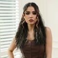 thumbnail image 2 of Curly Ponytail Extension Highlights Brown Golden Claw Clip Ponytail Extension Synthetic Hair Extensions, 2 of 7