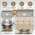 thumbnail image 5 of Botanical Floral Window Privacy Film, Retro Purple Pink Yellow Wildflowers Static Cling UV Sun Blocking Heat Control Window Tint Day and Night,Non-Adhesive One Way Windows Privacy Cover 17.7''x78.7'', 5 of 7
