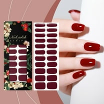 FSTDelivery Red Glossy Press on Nails Set for Women Girls,Waterproof and Durables Nail Stickers Short/Medium Square Fake Nails for Office Daily Wedding,Full Nail Wrap Gift for Valentine Holiday 24pcs