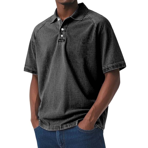 Mens Big & Tall Golf Shirts Plus Size S-5X Short Sleeve T-Shirts for Men Summer Casual Button Lapel Vintage Tees Tops Fathers Gifts