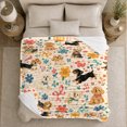thumbnail image 5 of Autumnal Watercolor Dog Breed Pattern Floral Accents, Playful Pet Portrait Pattern, Warm Flannel Blanket for Living Room and Bedroom, Dog Lovers Just Because Gift, Pet Lover Home Decor, 5 of 9
