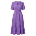 thumbnail image 3 of Summer Fashion Sun Dresses for Womens 2026 Plus Size Casual Dress Gradual Sleeveless Neck V-Neck Long Dress, 3 of 6