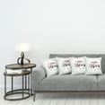 thumbnail image 3 of Ambesonne Love Throw Pillow Cover 4 Pack, Just Married Cartoon Car, 18", Pink White, 3 of 5