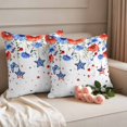 thumbnail image 2 of Independence Day Pillow Covers 2 Pack Poppy Blue Floral Butterfly USA Flag Star Pillowcase Waterproof Outdoor Throw Pillow Cover for Patio Garden Square Cushion 18”x18”, 2 of 9