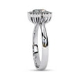 thumbnail image 3 of IGI Certified Lab Grown Diamond Ring | Center 5x4mm Emerald Cut Halo Cluster Engagement Promise Rings For Women In 14k Solid White Gold | F-G, VS-SI Quality (0.50 Ctw) Ring Size-8.5, 3 of 7