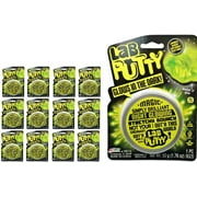 JA-RU Lab Putty Glow in The Dark Super Bright Night (12 Packs Bulk) Rechargeable Putty Best Thinking Smart Crazy Stress Relief Putty with Tin Sensory Toys Party Favor for Kids and Adults 9578-12p
