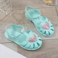 thumbnail image 5 of Gyujnb Girls Heart Sequin Jelly Sandals Soft Sole Casual Footwear,Adjustable Buckle Strap Closed Toe Water Shoes (Toddler, Little Girls),9-9.5 Years, 5 of 8