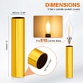 thumbnail image 2 of 3 Pcs 3.94" Tall Candle Covers Sleeves, 3 Pcs Metal E12 Chandelier Socket Sleeves with Insulation Heat Shrinkable Flame Retardant Bulb Light Base Holder for Lamps, Swimming Gold, 2 of 7