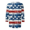 thumbnail image 5 of LYXSSBYX 4th of July Outfits for Women Women's Fashion Printed T-Shirt 3/4 Sleeves Blouse Round Neck Casual Tops, 5 of 5