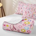 thumbnail image 4 of Manfei Adorable Axolotl Bed Spread Queen,Floral Seamless Print Queen Coverlet Set For Girls,Pink Pastel,3pcs, 4 of 7