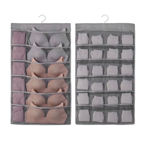 

Grandest Birch Double Side Socks Bra Underwear Wall Hanging Storage Bag Wardrobe Home Organizer Multi-Grid Hanging Design Save Spa