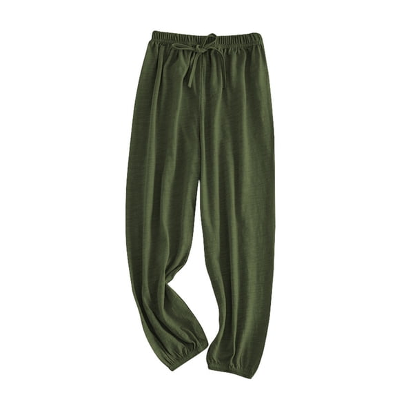 Kids' Mosquito-Repellent Pants, Cotton Linen Elastic Cuff Loose Fit Lounge and Sleep Pants for Boys and Girls, Breathable and Comfortable for Home Wear, Outdoor Protection, Relaxed Activities - JN