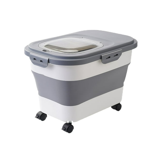 Dsscvnef Foldable Dog Food Storage Kitchen Pantry Organizer for Grain Rice Flour & Container Food Storage Glass Silicone Food Storage