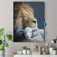 thumbnail image 4 of Toile Murale Spirituelle Lion et Agneau 15,75 X 11,81 Pouces, 4 of 8