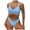 Blue, variant on ZQGJB Women's Ribbed Bikini Sets Scoop Neck Cheeky Swimsuit High Waist Textured Two Piece Two Piece Criss Cross with Double Sapghetti Thong Bathing Suit Beach Swimwear(Black,M)