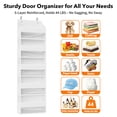 thumbnail image 6 of PLUMEBAY Over The Door Organizer, 5 Layer Hanging Storage with Clear Window and Mesh Side Pockets, White, 6 of 7