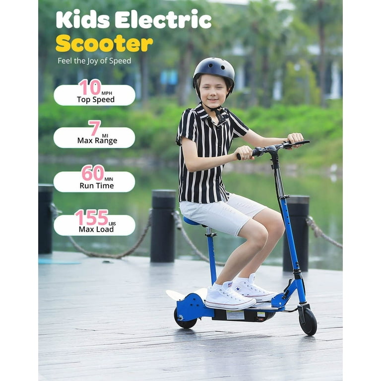 MAXTRA E120 Scooter eléctrico con asiento para niños de 6 a 12 años batería  de 60 minutos de duración asiento extraíble 2 estilos de conducción – Yaxa  Costa Rica