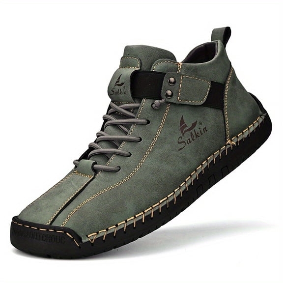 2026!New Arrival Handmade Men's Business Casual Shoes Outdoor Spring And Fall Ankle Boots Breathable Men's Shoes Comfortable Slip Resistant Walking Shoes for Daily Winter Ankle Boots, Non-Slip Soft