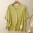 thumbnail image 2 of Taqqpue Womens Summer Plus Size Cotton Tops Solid Color Crew Neck Short Sleeve T Shirts Loose Fit Casual Basic Blouses Tops with Pockets, 2 of 8