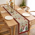 thumbnail image 3 of Beige Christmas Table Runner 48 Inches Long Farmhouse Dress Scarves, Snowman Xmas Tree Birch Snowflakes Red Plaid Dining Tablerunner for Coffee Table/Kitchen Island/Party Décor, 13" x 48", 3 of 8