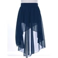 thumbnail image 2 of Aislor Kids Big Girls High Low Chiffon Dance Skirt for Lyrical Ballet Latin Jazz Stage Performance 6-16 Navy Blue 16, 2 of 7