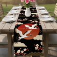 thumbnail image 4 of Japanese Style Table Runner 72 Inches, Modern Cranes Cherry Flower Wave Red Brown Bed Runner Dresser Scarves Tabletop for Indoor Outdoor Parties/Ceremony/Banquet, 16" x 72", 4 of 8