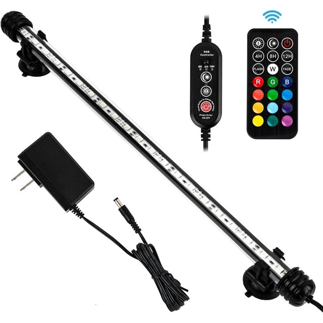 cm Timer Color Fish Tank LED Submersible Aquarium Light with Remote/Small Colo Aquarium LED Tank Lights Fixture for Underwater Decorations Saltwater Freshwater Glow Light for Aquari