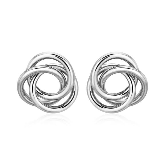 Polished Open Love Knot Earrings in Sterling Silver