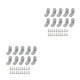 thumbnail image 1 of Riwesomey 2 unids/set soporte en forma de L de acero inoxidable soportes de esquina soporte de estante de ángulo con 8 Uds atornillado 20x20mm 2piezas, 1 of 6