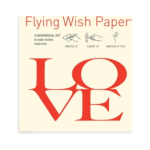 Flying Wish Paper - Write it., Light it, & Watch it Fly - New! LOVE LETTERS - 5" x 5" - Mini Kits