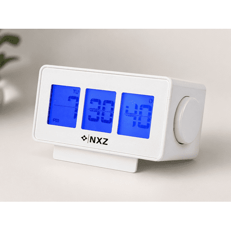 Digital Display Flip Clock, Smart Backlight Battery Operated Alarm Table Clock, Date & Temperature Display Alarm Clock for Students, Table Clock with Snooze Function