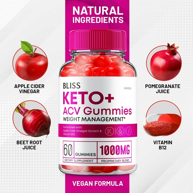 Bliss Keto ACV Gummies Advanced Weight Loss, Bliss Keto Gummies, Keto+ ACV  Apple Cider Vinegar Folate Vitamin Supplement, Blissketo Keto+ACV 1000MG  Folic Acid (60 Gummies) - Walmart.com