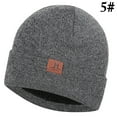 thumbnail image 2 of Beanie Hat Warm Unisex Solid Color Knit Cuffed Beanie Hat Watch Cap for Winter, 2 of 10