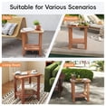 thumbnail image 3 of Ayaya 2-Tier Adirondack Side Table, 19" Solid Wood Square End Table, Outdoor Patio Table for Living Room, Porch, Poolside – Weather Resistant Walnut, 3 of 6