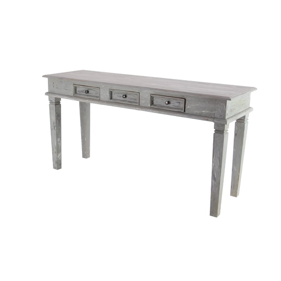 DecMode 30" x 59" Grey Mahogany Rustic Console Table