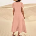 thumbnail image 6 of BSDJILFG Plus Size Cotton Linen Dresses for Women Summer 2025 Sun Dress 4XL-5XL Loose Fit Boho Short Sleeve Beach Dress with Pockets, 6 of 6