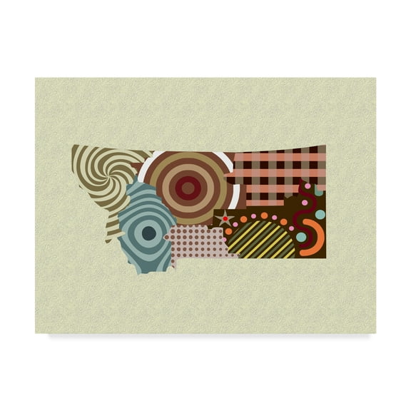 Trademark Fine Art 'Montana State Map' Canvas Art by Lanre Adefioye