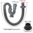 thumbnail image 2 of Drain Hose, 60cm Universal Flexible Drain Hose, Soft ABS Material Sewer Hose, Suitable for Bathroom Sinks and Basins, 2 of 4