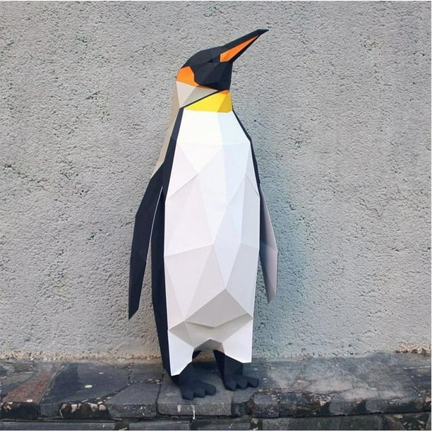1 Uds. Pingüino, kit de manualidades de papel DIY, pingüino de papel, decoración, decoración del hogar, trofeo de papel, regalo, Origami 3D, artesanía de papel, kit de bricolaje ER