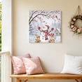 thumbnail image 6 of Canvas Wall Art, Christmas Snowman Framed Canvas Prints for Living Room Bathroom, Snowflake Forest Xmas Cardinal Birds Berries Gallery Wrapped Wall Decor for Home Office, Gifts, 12"x12" Ship Next Day, 6 of 9