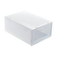 thumbnail image 2 of 2 Pcs Stackable Shoe Boxes with Lids, 13.2” x 9.1” x 5.5”, Clear Plastic, White, 2 of 6