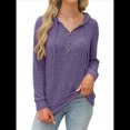 thumbnail image 3 of Sudadera con Capucha de Moda para Mujer, de Larga y Cuello en V, Informal, para Otoño e Invierno. Púrpura L, 3 of 7