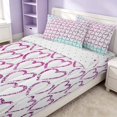 thumbnail image 2 of Erosebridal Lovely Hearts Zipper Twin Comforter Sets with Fitted Sheet and 2 Pillowcases, Love Theme Zipper Bedding Set, Reversible, Glitter Purple Teal, Reversible, 2 of 7