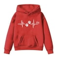 thumbnail image 2 of Cethrio Girls Sweatshirts, Long Sleeve Hooded Pullover Spring and Autumn Tops Red Size 9-10 T, 2 of 3