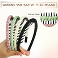 thumbnail image 4 of Unique Bargains 4pcs Teeth Comb Headband Tooth Comb Hair Hoop for Women Pink Black Light Green Beige, 4 of 7