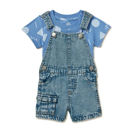 

Wonder Nation Baby Boys Overalls and Tee 2-Piece Set Sizes 0-24 Months