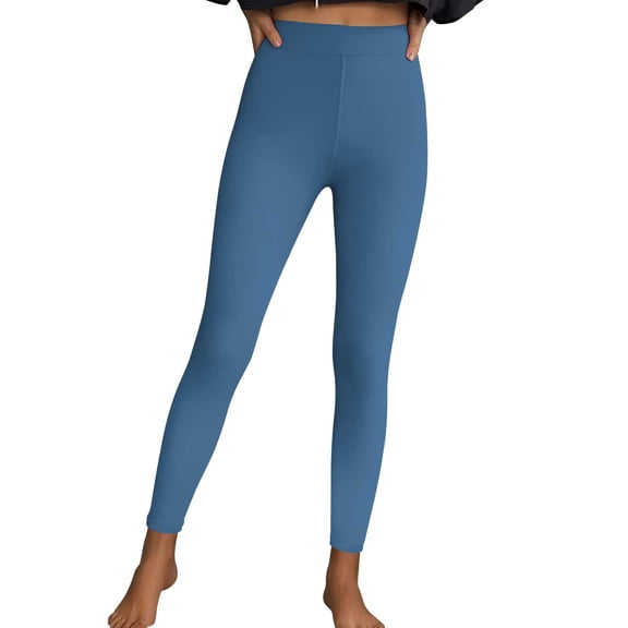 nerohusy Women Athletic Leggings High Waist Workout Yoga Legging Tummy Control Stretch Pants Plus Size Gym Leggings Blue,XXL