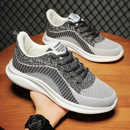 

Athletic Running Shoes for Men Walking Jogging Fashion Sneakers Lightweight Breathable Flywoven Mesh Sport Shoe Lace Up